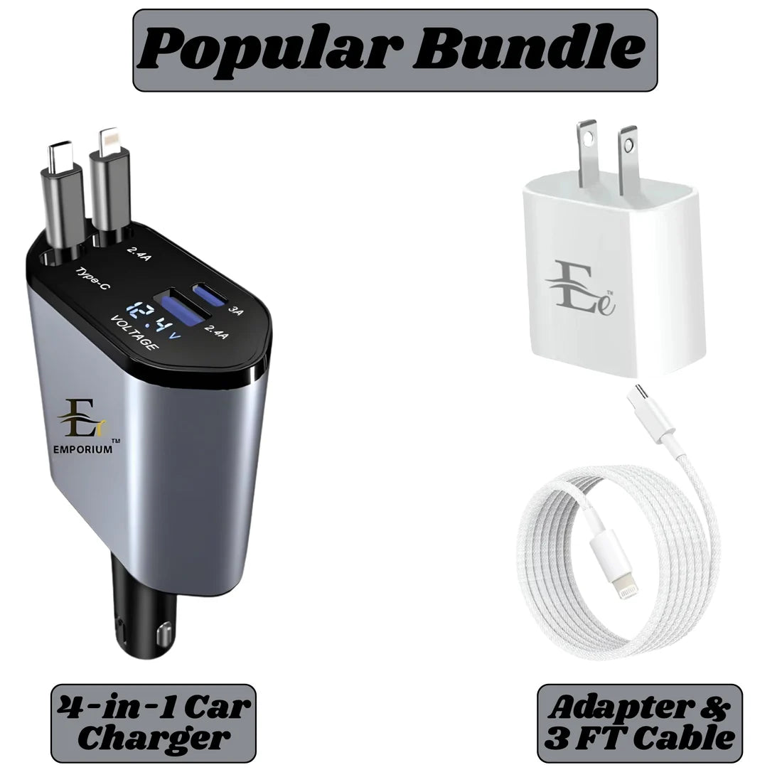 4-in-1 Car Phone Charger | 120W Fast Charger for Car